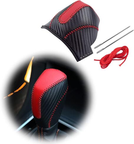 Auto Car Leather Gear Shift Knob Cover for Subaru Crosstrek Forester Impreza Legacy Outback Accessories (D) in Saudi Arabia