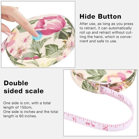Tape Measure, 150cm/60inch Double Scale Soft Tape Measure with Colorful Shell Body Fitness Measuring Retractable Ruler for Sewing Body Tailor Fabric(#2) in Saudi Arabia