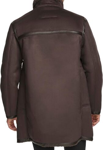DKNY Men's Long Faux Shearling Coat in Saudi Arabia