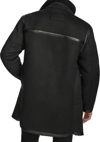 DKNY Men's Long Faux Shearling Coat in Saudi Arabia