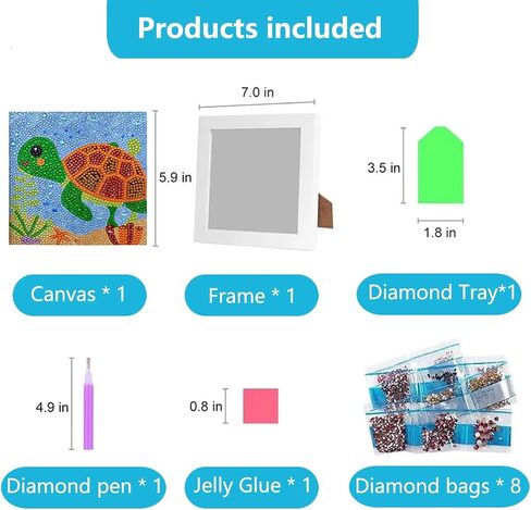 Octoraewo 5d Diamond Art Painting Kits for Adults Beginners with Frame Easy to DIY Cute Animal Diamond Arts and Crafts Gem Art Painting Kit for Home Wall Decor (Color J) in Saudi Arabia