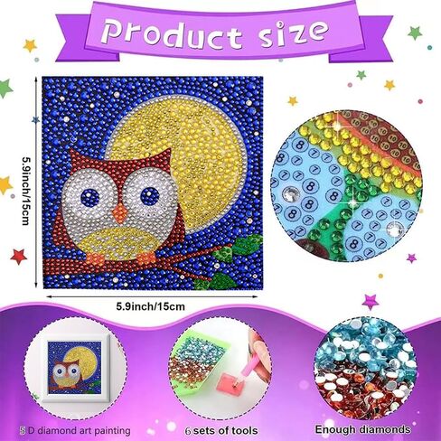 Octoraewo 5d Diamond Art Painting Kits for Adults Beginners with Frame Easy to DIY Cute Animal Diamond Arts and Crafts Gem Art Painting Kit for Home Wall Decor (Color J) in Saudi Arabia