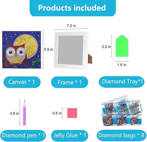 Octoraewo 5d Diamond Art Painting Kits for Adults Beginners with Frame Easy to DIY Cute Animal Diamond Arts and Crafts Gem Art Painting Kit for Home Wall Decor (Color J) in Saudi Arabia