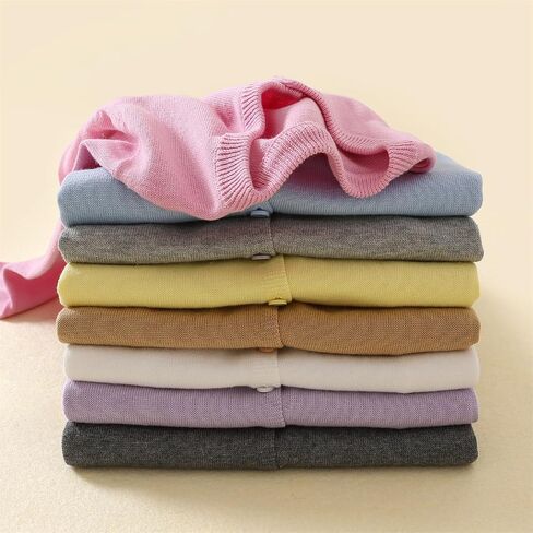 Girls' Cardigans Sweater School Uniforms Cotton Long Sleeve Lightweight Outerwear in Saudi Arabia