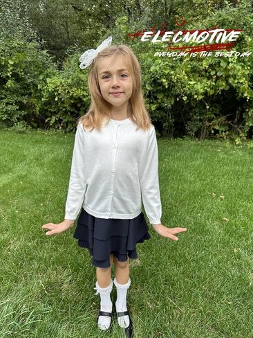 Girls' Cardigans Sweater School Uniforms Cotton Long Sleeve Lightweight Outerwear in Saudi Arabia