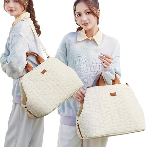 Cat Carrier Small Dog Bag Woman Cream Color,Large Cat Puppy Handbag Adult Cat,Car Seat,Breathable Mesh Soft Cushion,Traveling Pets Tote Purse for Hiking Picnic Outdoor 15lb in Saudi Arabia