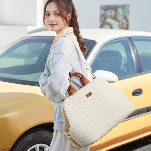Cat Carrier Small Dog Bag Woman Cream Color,Large Cat Puppy Handbag Adult Cat,Car Seat,Breathable Mesh Soft Cushion,Traveling Pets Tote Purse for Hiking Picnic Outdoor 15lb in Saudi Arabia