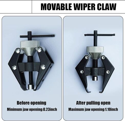 2 PCS Car Wiper Puller, Fixed Ball-Type Windshield Wiper Arm Deletion Special Tool, Universal Auxiliary Repair Accessories, Product Compatible with Cars, Trucks, Vans, SUVs, Trailers (Black) in Saudi Arabia
