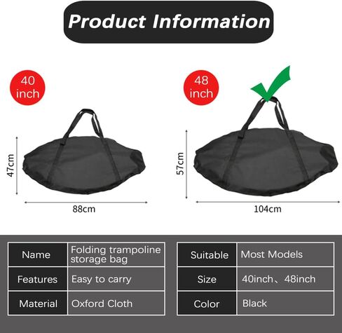 Trampoline Storage Bag, Folding Mini Trampoline Storage Bags, Waterproof Fitness Rebounder Pouch for Gym, Home and Travel in Saudi Arabia