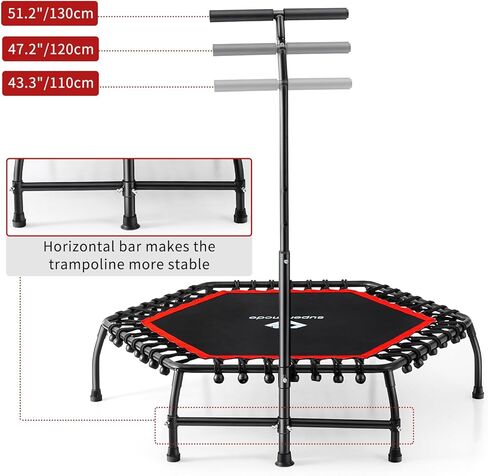 Trampoline for Adults 48'' Foldable Mini Trampoline in Kuwait