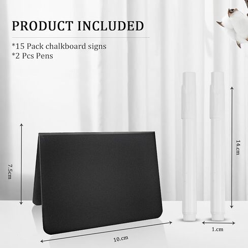 15 Pack 4"x3" Acrylic Mini Chalkboard Signs Easy to Write and Wipe Out, for Party Buffet Food Labels - Table Sign Chalkboard - Wedding - Bakery - Small Chalkboard Sign,with 2 Pens in Kuwait
