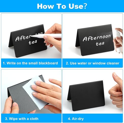 15 Pack 4"x3" Acrylic Mini Chalkboard Signs Easy to Write and Wipe Out, for Party Buffet Food Labels - Table Sign Chalkboard - Wedding - Bakery - Small Chalkboard Sign,with 2 Pens in Kuwait