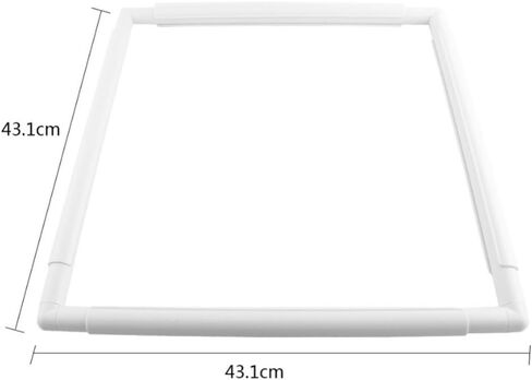 Square Embroidery Hoop, Plastic Cross Stitch Frame White Cross Stitching Frame Sewing Hoop Handhold Craft Clip Frame Embroidery Snap Frame Hoop DIY Sewing Tools for Cross Stitching (17x17 inches) in Saudi Arabia