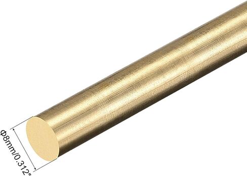 uxcell Brass Rod,8mm，5/16 Diameter 300mm Length Brass Solid Round Rod Lathe Bar Stock for RC Model Airplane Helicopter DIY Craft 1pcs in Saudi Arabia