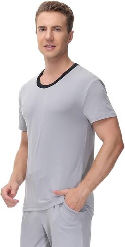 INK+IVY Men's Sleepwear Pajama Top Crewneck T-Shirt, Soft Sueded Jersey Tee Loungewear, Undershirt in Kuwait