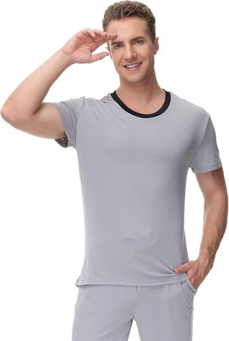 INK+IVY Men's Sleepwear Pajama Top Crewneck T-Shirt, Soft Sueded Jersey Tee Loungewear, Undershirt in Kuwait
