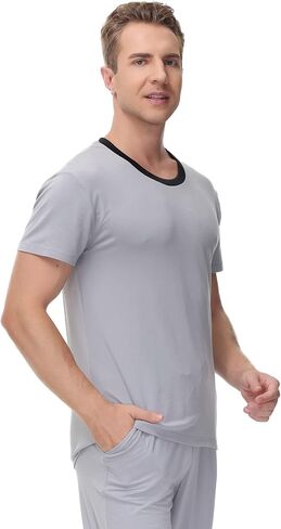 INK+IVY Men's Sleepwear Pajama Top Crewneck T-Shirt, Soft Sueded Jersey Tee Loungewear, Undershirt in Kuwait