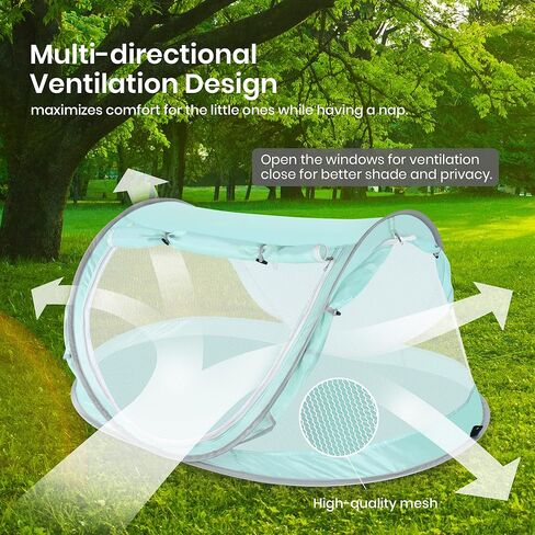 ISILER Baby Beach Tent, UPF 50+ Anti-UV Pop Up Sun Shelter for Beach, Portable Baby Travel Tent with Bug-Proof Ultra-Fine Mesh, Indoor Baby Play Tent, Easy Setup and Fold Into a Carrying Bag in Kuwait