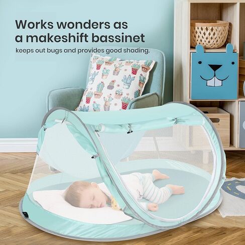 ISILER Baby Beach Tent, UPF 50+ Anti-UV Pop Up Sun Shelter for Beach, Portable Baby Travel Tent with Bug-Proof Ultra-Fine Mesh, Indoor Baby Play Tent, Easy Setup and Fold Into a Carrying Bag in Kuwait