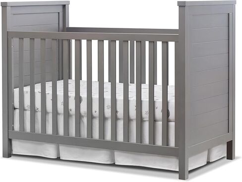 Sorelle Furniture Farmhouse Classic Crib 3-in-1 Convertible Crib, Made of Solid Pine Wood Non-Toxic Finish, Wooden Baby Bed, Toddler Bed and Child’s Daybed, Nursery Furniture-Weathered Gray in Kuwait
