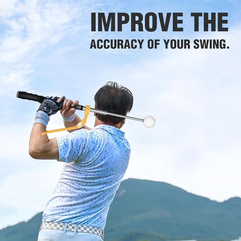 Retractable Golf Swing Training Aid, Golf Grip Trainer with Swing Correcting Trainer Tool, Improve Strength & Tempo Golf Swing Trainer for Warm-up Practice Golf Accessories in Saudi Arabia