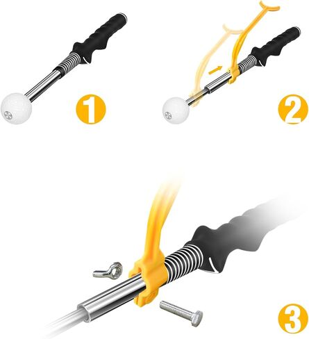 Retractable Golf Swing Training Aid, Golf Grip Trainer with Swing Correcting Trainer Tool, Improve Strength & Tempo Golf Swing Trainer for Warm-up Practice Golf Accessories in Saudi Arabia