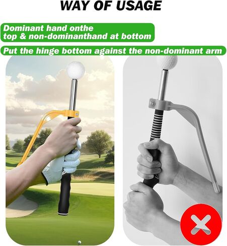 Retractable Golf Swing Training Aid, Golf Grip Trainer with Swing Correcting Trainer Tool, Improve Strength & Tempo Golf Swing Trainer for Warm-up Practice Golf Accessories in Saudi Arabia