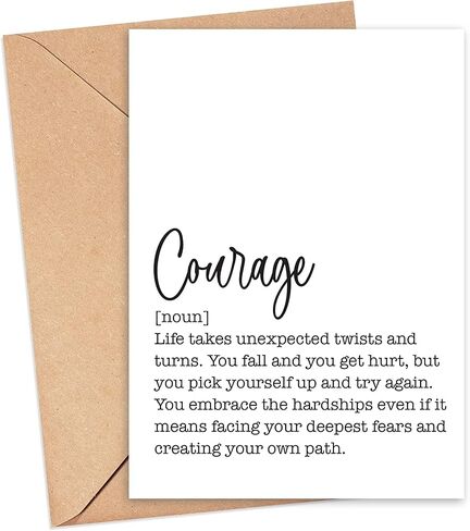 Definition of Courage Card, Strength, Thinking of You, Encouragement Sentimenal Greeting Card, Blank Inside in Saudi Arabia