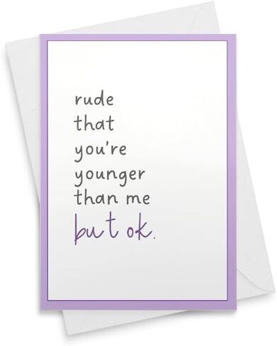 Rude but ok Funny Birthday Card Girlfriend Birthday Card Boyfriend Birthday Card Best Friend Birthday Gift Sarcastic Card for Daughter [01049] in Saudi Arabia