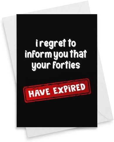 Funny 50th Birthday Card - I Regret To Inform You That Your Forties Have Already Expired. Funny 50th Birthday Card For Men Or Women Friends A Co-worker Gift [00114] in Saudi Arabia