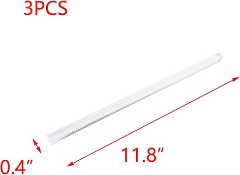Tulead Acrylic Rods Square Clear Rod Plastic Rod 10x10x250mm,Pack of 4 in Saudi Arabia