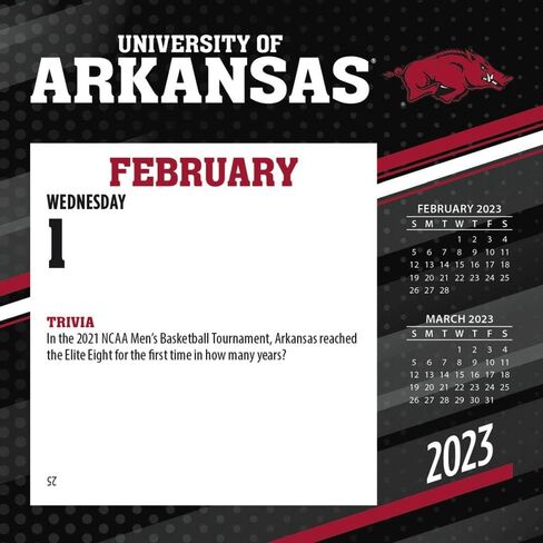 Arkansas Razorbacks 2023 Box Calendar (23998053002), Multi in Saudi Arabia