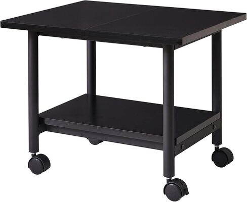 حامل طابعة IBUYKE تحت المكتب، عربة طابعة صناعية بطبقتين، منظم مكتب متعدد الأغراض رف تخزين عالي التحمل للمكتب والمنزل، لجهاز الفاكس والماسح الضوئي والملفات والكتب، أسود، TLJ010B in Kuwait