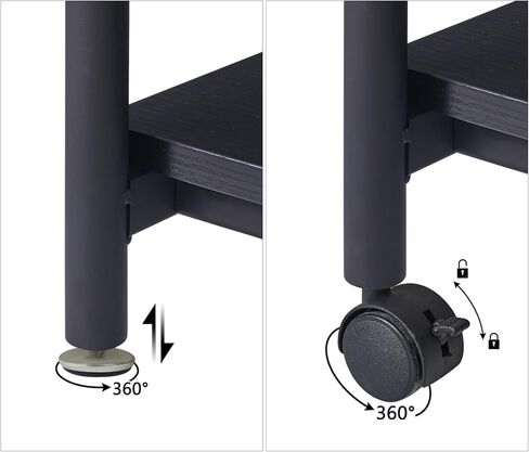 حامل طابعة IBUYKE تحت المكتب، عربة طابعة صناعية بطبقتين، منظم مكتب متعدد الأغراض رف تخزين عالي التحمل للمكتب والمنزل، لجهاز الفاكس والماسح الضوئي والملفات والكتب، أسود، TLJ010B in Kuwait