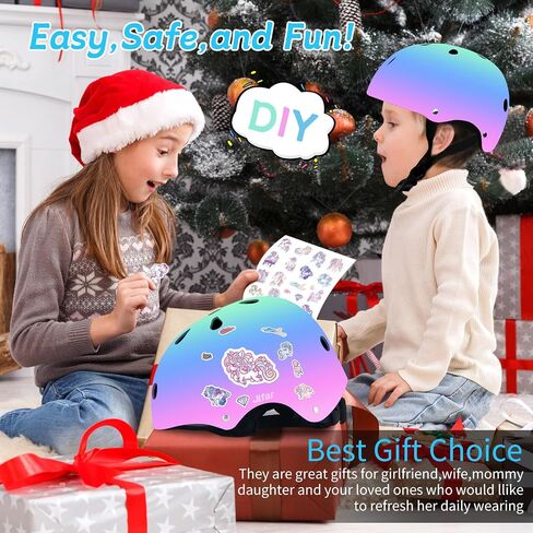 خوذة دراجة للأطفال/الأطفال الصغار قابلة للتعديل لعمر 1-2-3-5-8-14 سنة للأولاد والبنات، خوذة لوح التزلج مع وسادات للركبة والكوع وحارس المعصم والزلاجات الدوارة وركوب الدراجات والتزلج على الجليد Longboard in Saudi Arabia