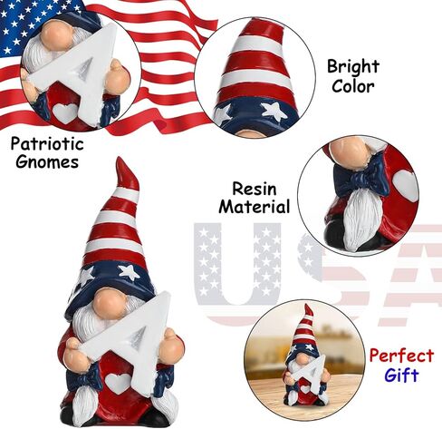 Funoasis 3 قطع من الراتنج الوطني للديكور التذكاري لعيد الاستقلال وديكورات الانتخابات الرائعة في الرابع من يوليو جنوم الوطنية المتدرجة تماثيل الطاولة in Kuwait