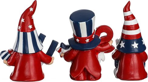 Funoasis 3 قطع من الراتنج الوطني للديكور التذكاري لعيد الاستقلال وديكورات الانتخابات الرائعة في الرابع من يوليو جنوم الوطنية المتدرجة تماثيل الطاولة in Kuwait