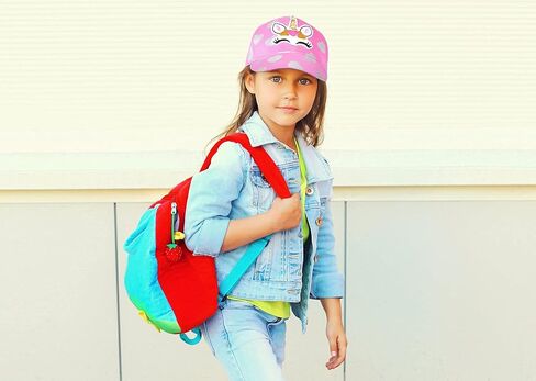 Girl’s Pink Unicorn & Rainbow Baseball Hats – Cotton Cap with Ponytail Opening for Ages 2-12 | Adjustable Buckle (Ages 6-12) in Kuwait