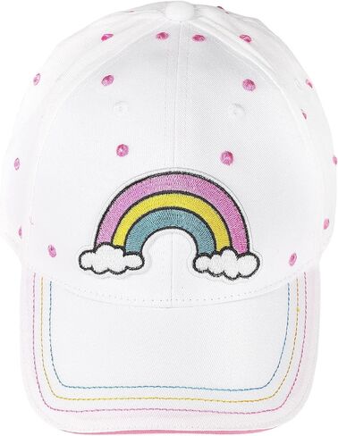 Girl’s Pink Unicorn & Rainbow Baseball Hats – Cotton Cap with Ponytail Opening for Ages 2-12 | Adjustable Buckle (Ages 6-12) in Kuwait