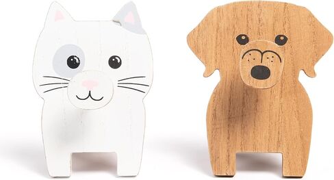 GENMOUS Creative Wood Glasses Holder Stand, 3D Wooden Puzzle Animal Stand, Cute Pet Eyeglass Holder Stand Handmade Sunglasses Display Stand for Desktop Accessory, Home Office Decor Gift in Kuwait