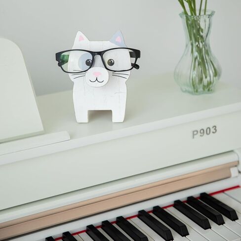 GENMOUS Creative Wood Glasses Holder Stand, 3D Wooden Puzzle Animal Stand, Cute Pet Eyeglass Holder Stand Handmade Sunglasses Display Stand for Desktop Accessory, Home Office Decor Gift in Kuwait