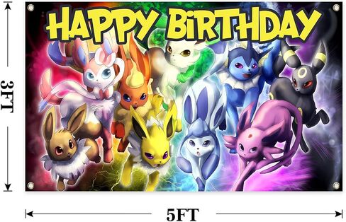 Happy Birthday Flag Cartoon Anime Theme Banner With 4 Brass Grommet Birthday Party Supplies For Kids, Boys, Girls in Saudi Arabia