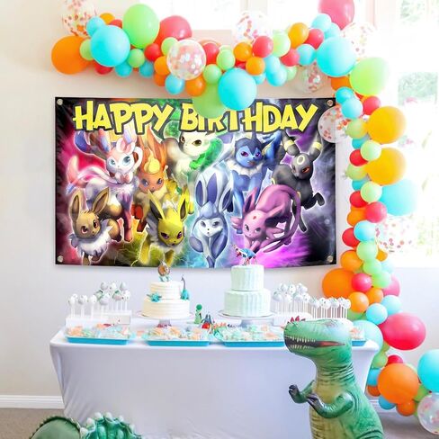 Happy Birthday Flag Cartoon Anime Theme Banner With 4 Brass Grommet Birthday Party Supplies For Kids, Boys, Girls in Saudi Arabia