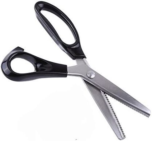 Pinking Shears, Stainless Steel Dressmaking Fabric Decorative Edge Pinking Shears Scissors Clipper Paper Craft Zig Zag/Scallop Cut 3/5/ 7mm (Scallop Cut 3mm) in Saudi Arabia