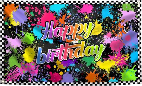 Happy Birthday Flag Cartoon Anime Theme Banner With 4 Brass Grommet Birthday Party Supplies For Kids, Boys, Girls in Saudi Arabia