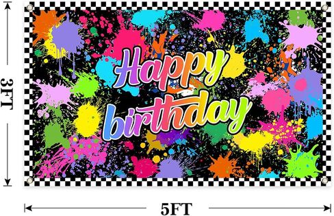 Happy Birthday Flag Cartoon Anime Theme Banner With 4 Brass Grommet Birthday Party Supplies For Kids, Boys, Girls in Saudi Arabia