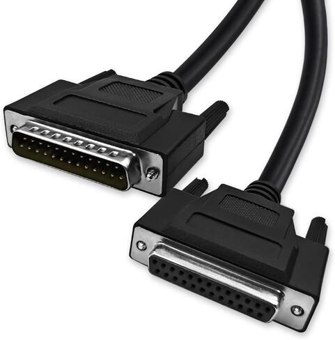 DB25 25 دبوس 6.6 قدم (2 متر) صفين مستقيمين من خلال كابل تسلسلي، مزدوج الحماية (جدائل معدنية ورقائق معدنية)، أنثى إلى ذكر، أسود، SC920S08FM in Saudi Arabia
