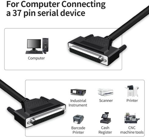 DB25 25 دبوس 6.6 قدم (2 متر) صفين مستقيمين من خلال كابل تسلسلي، مزدوج الحماية (جدائل معدنية ورقائق معدنية)، أنثى إلى ذكر، أسود، SC920S08FM in Saudi Arabia