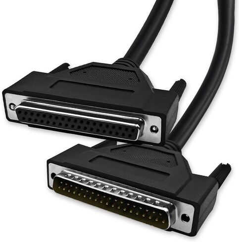 DB37 37 Pin 16 Feet(5 Meter) Two Row Straight Through Serial Cable, Double Shielded(Metal Braiding&AL-foil), Female to Male, Black, SC930S09FM in Saudi Arabia