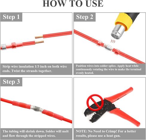 260 قطعة من موصلات المؤخرة المنكمشة بالحرارة، 100 قطعة من موصلات أسلاك اللحام من Camtek و160 قطعة من موصلات تجعيد المؤخرة المنكمشة بالحرارة، أطراف كهربائية مقاومة للماء، مجموعة موصلات أسلاك متنوعة، 26-8 AWG in Kuwait